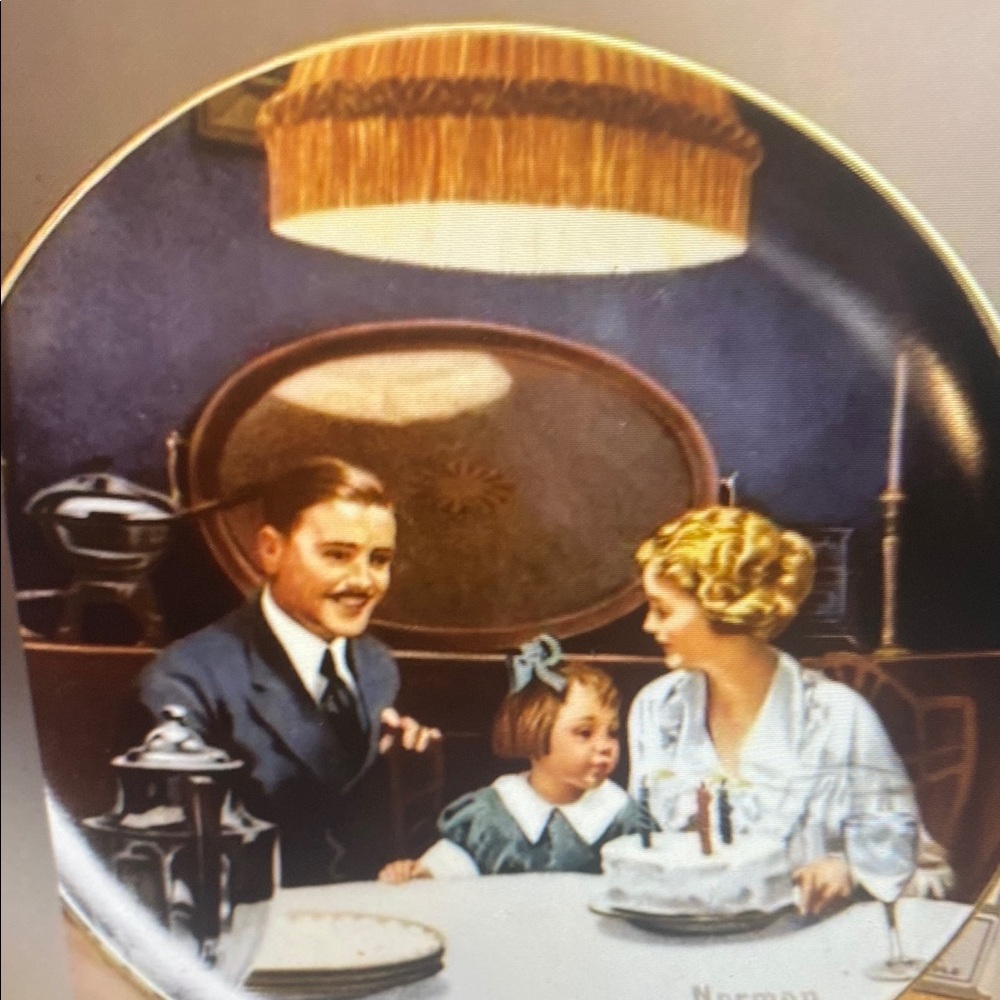 **Norman Rockwell Collector Plate: "The Birthday Wish"**Plate Number: 19714 с